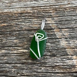 Maine sea glass handmade pendant
